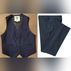 LAUREN RALPH LAUREN Boys Dress Pants plus Vest Navy Blue Size 8R